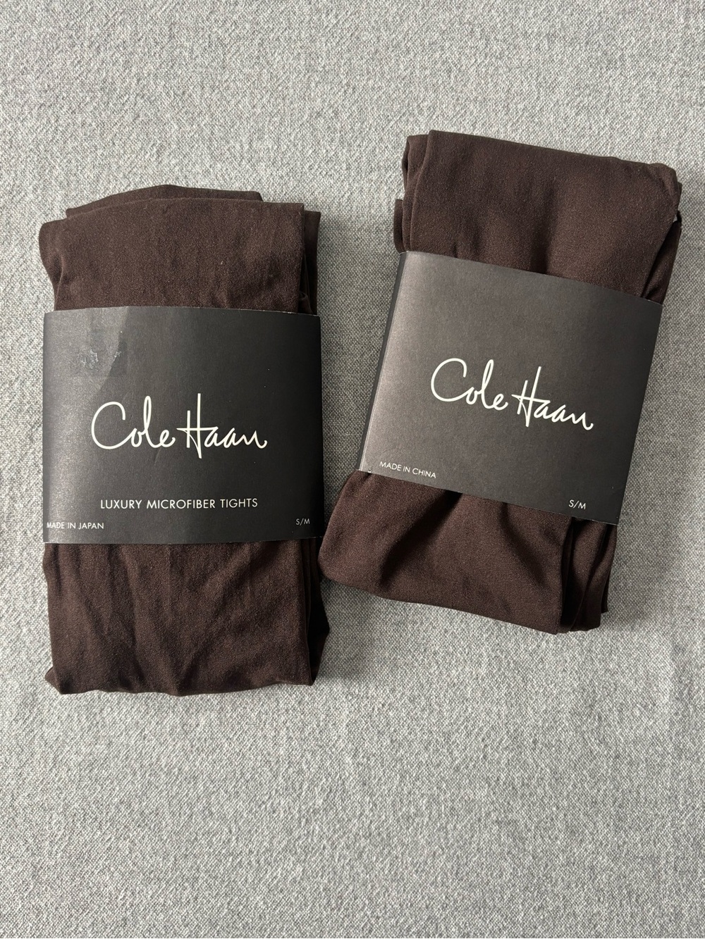 BNWT Cole Haan Opaque Tights - Womens S/M, Brown x2